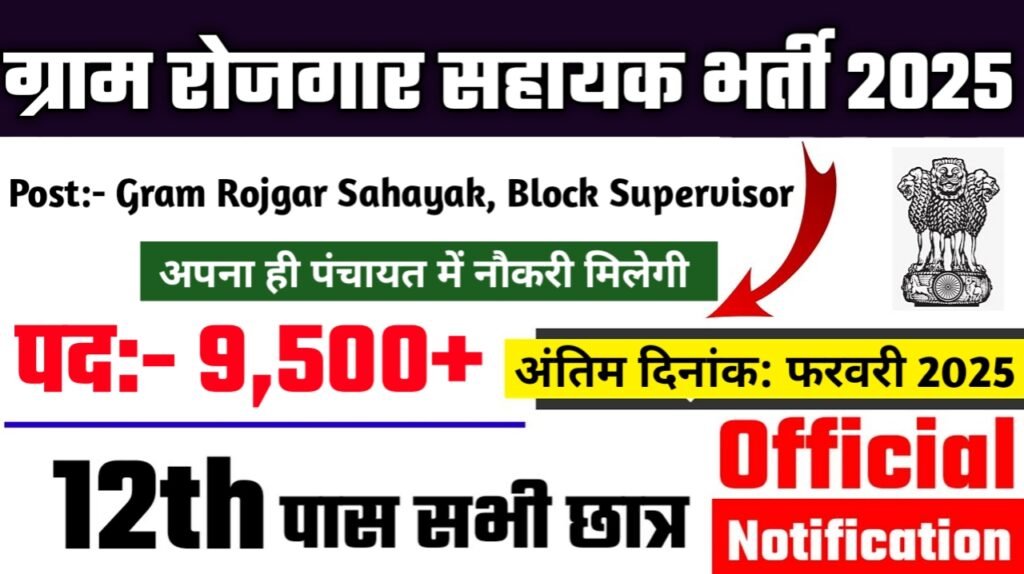 Gram Rojgar sahayak Recruitment 2025 - ग्राम रोजगार सहायक भर्ती 2025, 10वीं पास