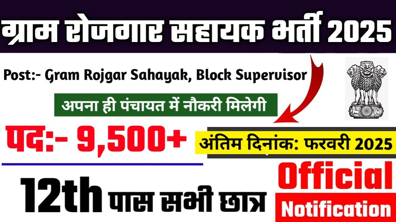 Gram Rojgar sahayak Recruitment 2025 - ग्राम रोजगार सहायक भर्ती 2025, 10वीं पास