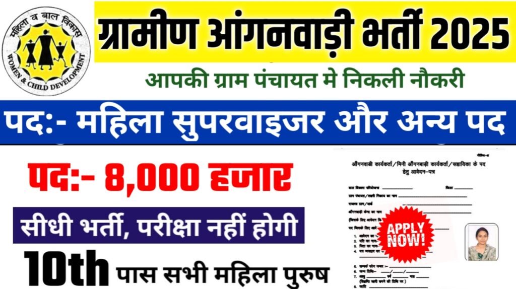 Aaganwadi New Recruitment 2025 – Authoritative Notice Out