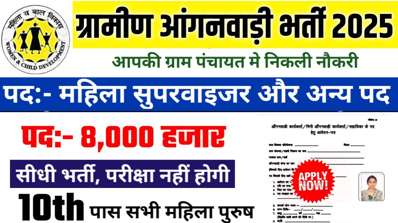 Aaganwadi New Recruitment 2025 – Authoritative Notice Out