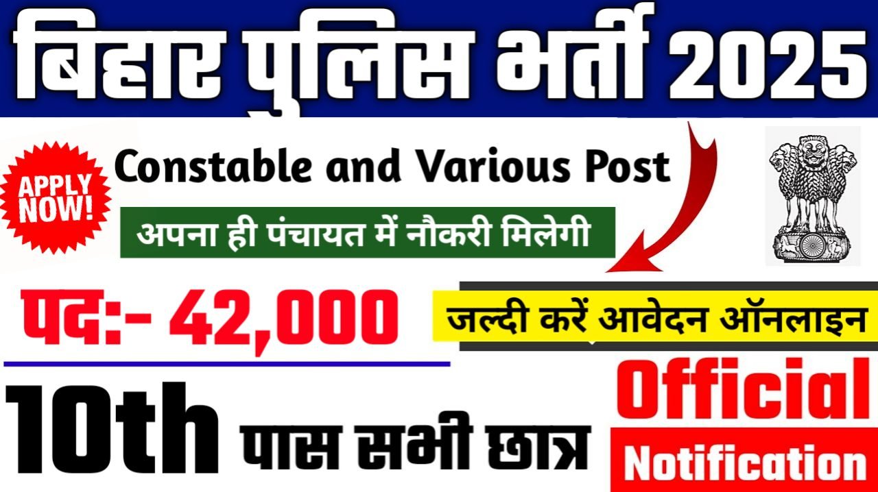 Bihar Police New Recruitment 2025 – Authoritative Notice Out